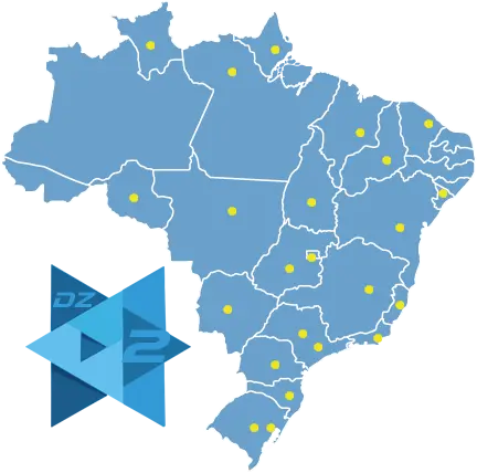 Regiões de Atuação - Produtora de Vídeos DZ2 Brasil Regiões nas quais estamos